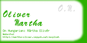 oliver martha business card